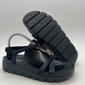 Alegria Black Sandals with Chunky Sole and Adjustable Straps